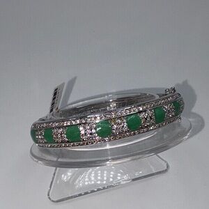 Green and Silver Gemstone Bracelet